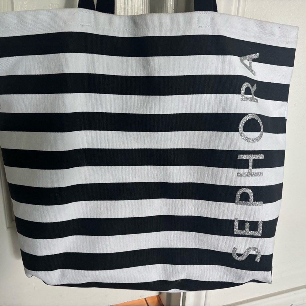Sephora Black and White Canvas Tote Bag